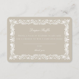 Cartão De Informações Beig Talavera Azulejo Fralda Raffle Invest Inserçã