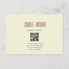 Cartão De Informações Beige Brown