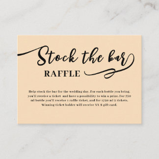 Cartão De Informações Beige Script Stock the bar Bridal Shower