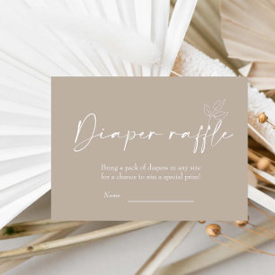 Cartão De Informações Beige Sexo - Fralda Neutra do Chá de fraldas Raffl