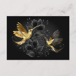 Cartão De Informações Beija-flor Preto e Dourado