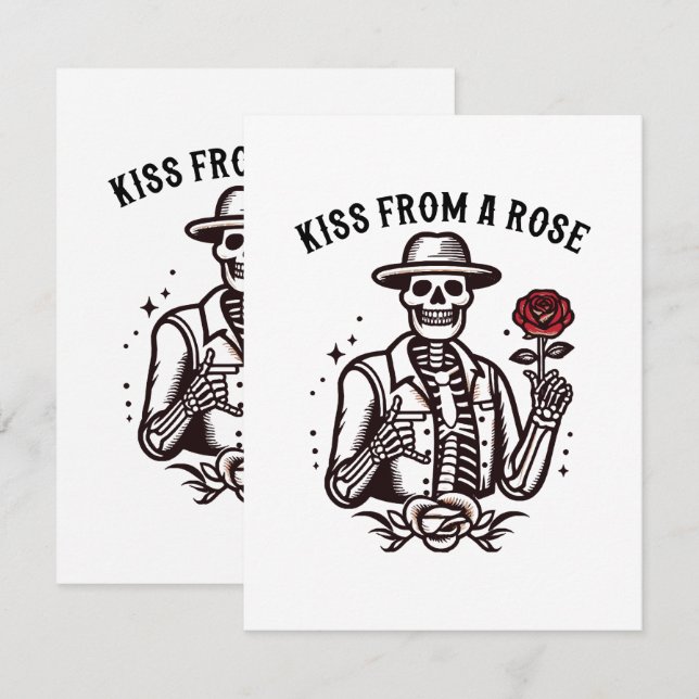 Cartão De Informações Beijo de uma Rosa (Frente/Verso)