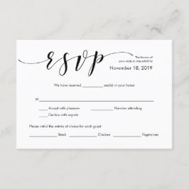 Cartão De Informações Bela placa de gabinete RSVP de Casamento Elegante