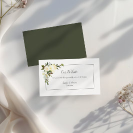 Cartão De Informações Bela Rosas Brancas Site Floral de Casamento