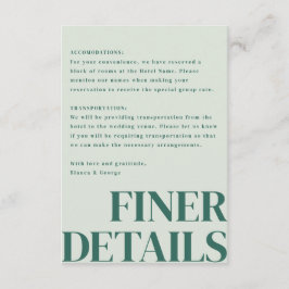 Cartão De Informações Belmont Vertical Wedding