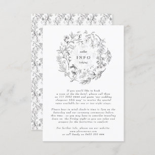 Cartão De Informações Belo Casamento Floral Escrito Em Wreath
