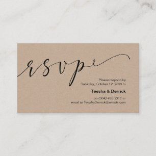 Cartão De Informações Belo criativo e elegante negro, RSVP de Casamento