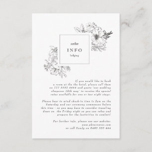 Cartão De Informações Belo Monograma Floral Casamento De Ferro Escrito