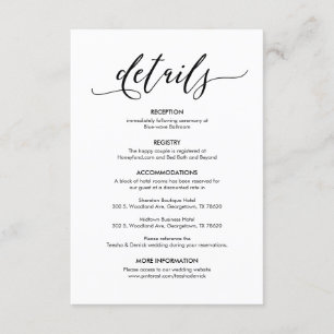 Cartão De Informações Belo Nosso Casamento Detalhes Do Negro Russo Moder