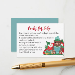 Cartão De Informações Belo Urso Azul De Morango Traz Chá de fraldas De L