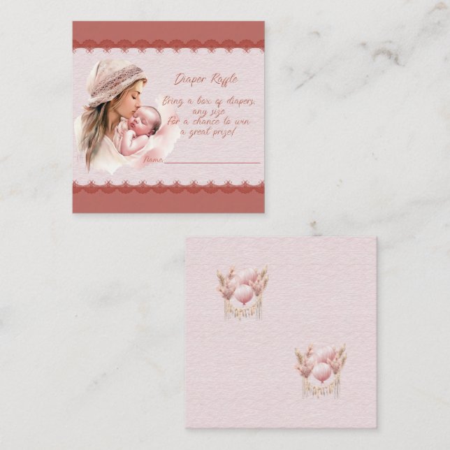 Cartão De Informações Bem-vindo a um Bilhete de Fralda de Bebê Rapariga  (Frente/Verso)