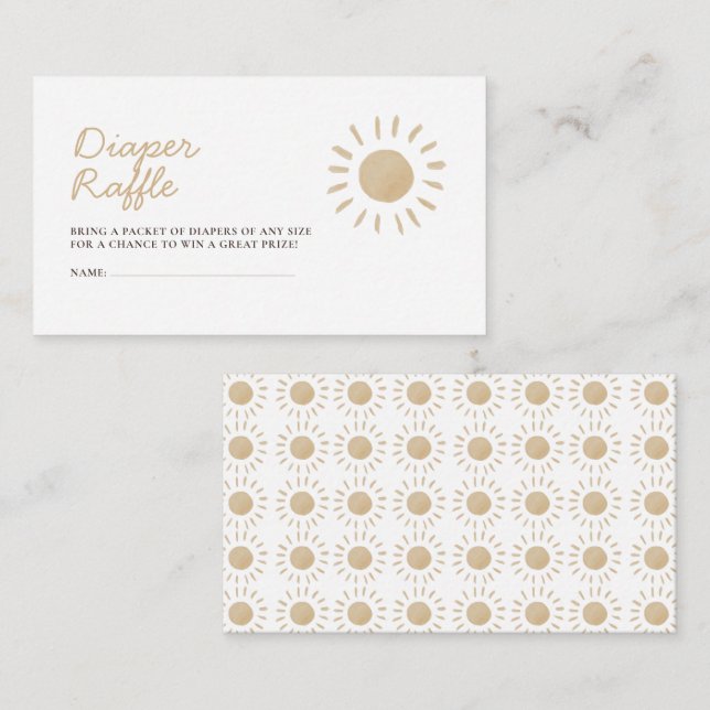 Cartão De Informações Berço de Fralda Solar de Boho de Água (Frente/Verso)