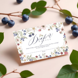 Cartão De Informações Berries e Flores Selvagens Chás de fraldas Berry S