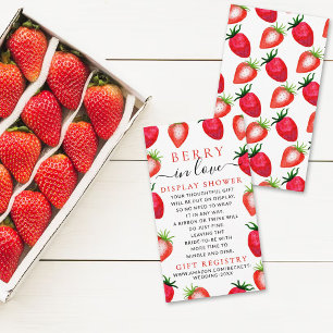 Cartão De Informações Berry In Love Strawberry Chá de panela