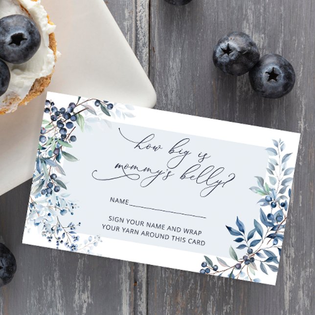 Cartão De Informações Berry Sweet Blueberry Quão Grande é a Mamãe Belly (Criador carregado)