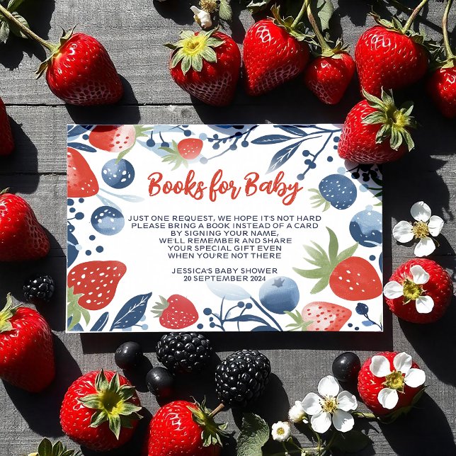 Cartão De Informações Berry Sweet Chá de fraldas Livros Para Bebê (Criador carregado)