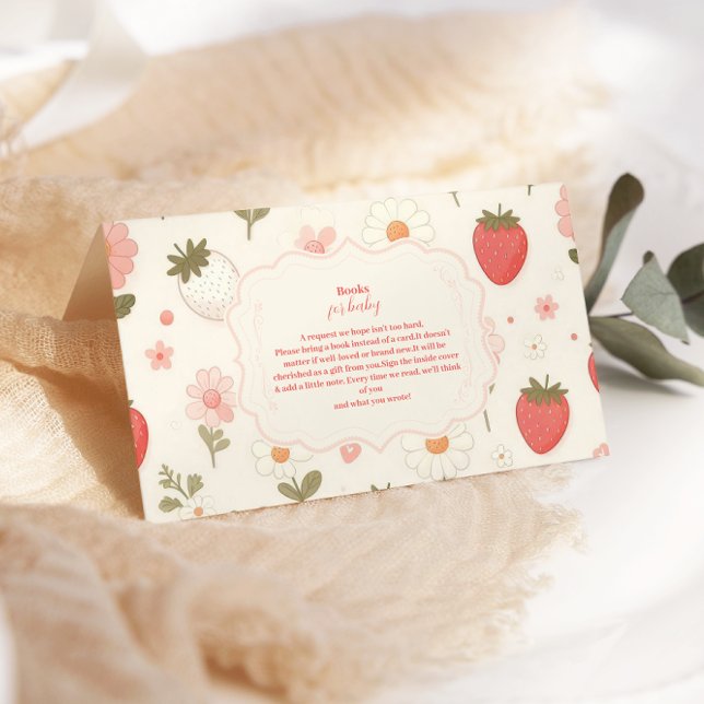 Cartão De Informações Berry Sweet Pink Coquette Books para Bebê (Criador carregado)