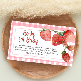 Cartão De Informações Berry Sweet Strawberry Baby Shower Books for Baby