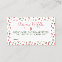 Cartão De Informações Berry Sweet Strawberry Baby Shower Diaper Raffle