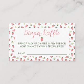 Cartão De Informações Berry Sweet Strawberry Baby Shower Diaper Raffle