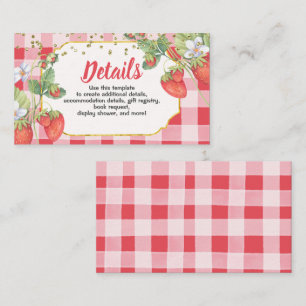 Cartão De Informações Berry Sweet Strawberry Birthday