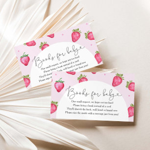 Cartão De Informações Berry Sweet Strawberry Chá de fraldas Livros Para