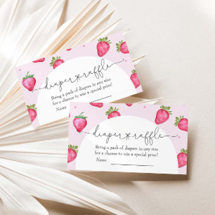 Cartão De Informações Berry Sweet Strawberry Chá de fraldas Raffle
