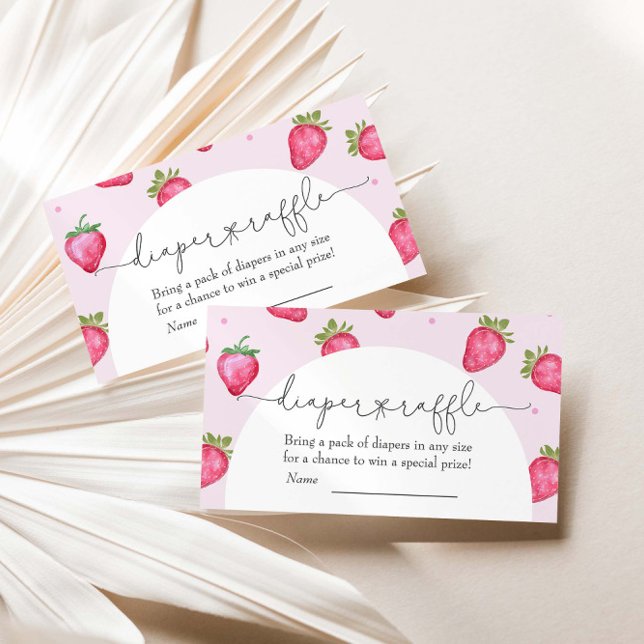 Cartão De Informações Berry Sweet Strawberry Chá de fraldas Raffle (Criador carregado)