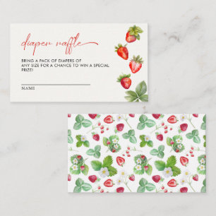 Cartão De Informações Berry Sweet Strawberry Chá de fraldas Raffle