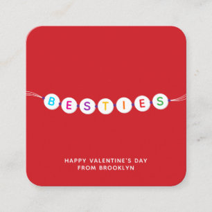 Cartão De Informações Besties Dia de os namorados vermelho-bracelete de