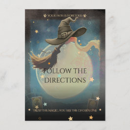 Cartão De Informações Bewitching Night Moon & Broom Directions
