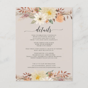 Cartão De Informações BHO Moderna Queda Floral Aquecida Orgânica Terrena