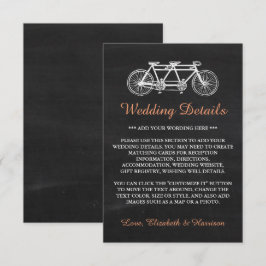Cartão De Informações Bicicleta Tandem Em Detalhe De Casamento De Chalkb