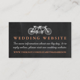 Cartão De Informações Bicicleta Tandem No Site De Casamento De Chalkboar