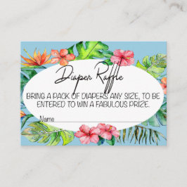 Cartão De Informações Bilhete Azul de Fralda Flamingle de Vamos Tropical