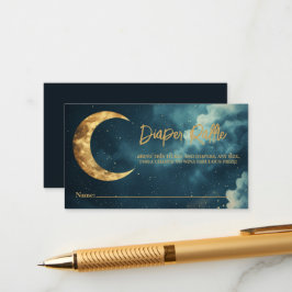 Cartão De Informações Bilhete da Rifa de Fraldas Over the Moon, Dourado 