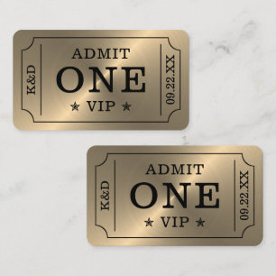 Cartão De Informações Bilhete de Admissão de Festa Moderna - Ouro