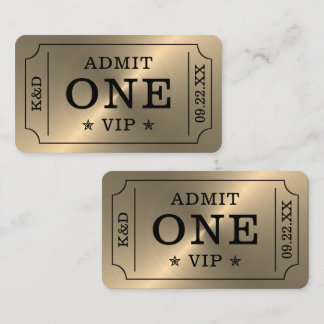 Cartão De Informações Bilhete de Admissão de Festa Moderna - Ouro