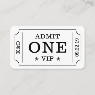 Cartão De Informações Bilhete de Admissão de Festa Moderna - Preto e Bra