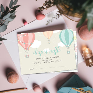 Cartão De Informações Bilhete de Ar Quente para Cima e Longa Fralda