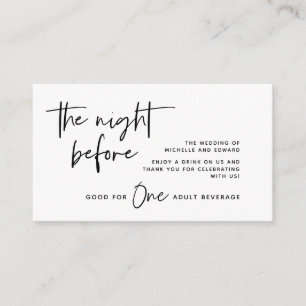 Cartão De Informações Bilhete de Bebida, Bebida Adulta, Preto e Branco