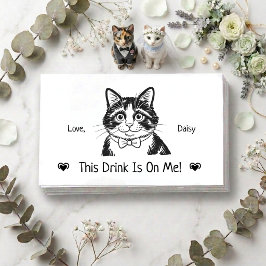 Cartão De Informações Bilhete de Bebida de Casamento de Gato Personaliza