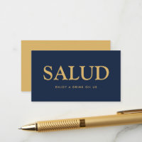 Bilhete de Bebida Grátis "Salud" em Fonte Negrito