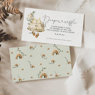 Cartão De Informações Bilhete de berçário de boho cottagecore fralda