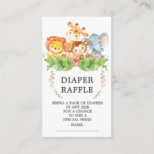 Cartão De Informações Bilhete de Chá de fraldas da Selva Safari