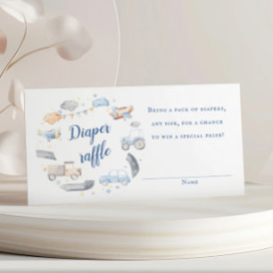 Cartão De Informações Bilhete de Chá de fraldas de Carros de Transporte