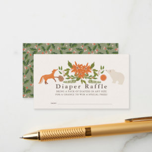 Cartão De Informações Bilhete de Chá de fraldas de Folhagem de inverno