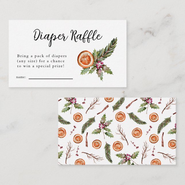 Cartão De Informações Bilhete de Chá de fraldas de inverno (Frente/Verso)