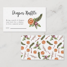 Cartão De Informações Bilhete de Chá de fraldas de inverno