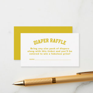 Cartão De Informações Bilhete de fralda amarelo desportivo